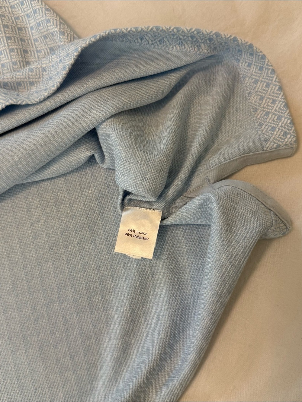 Jos A Bank Men’s Large Traditional Fit Light Blue Geometric Print Polo - Picture 11 of 13